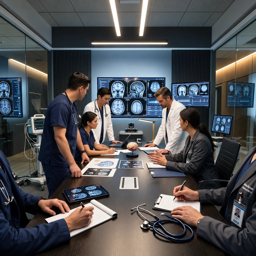 Professional neurology team environment