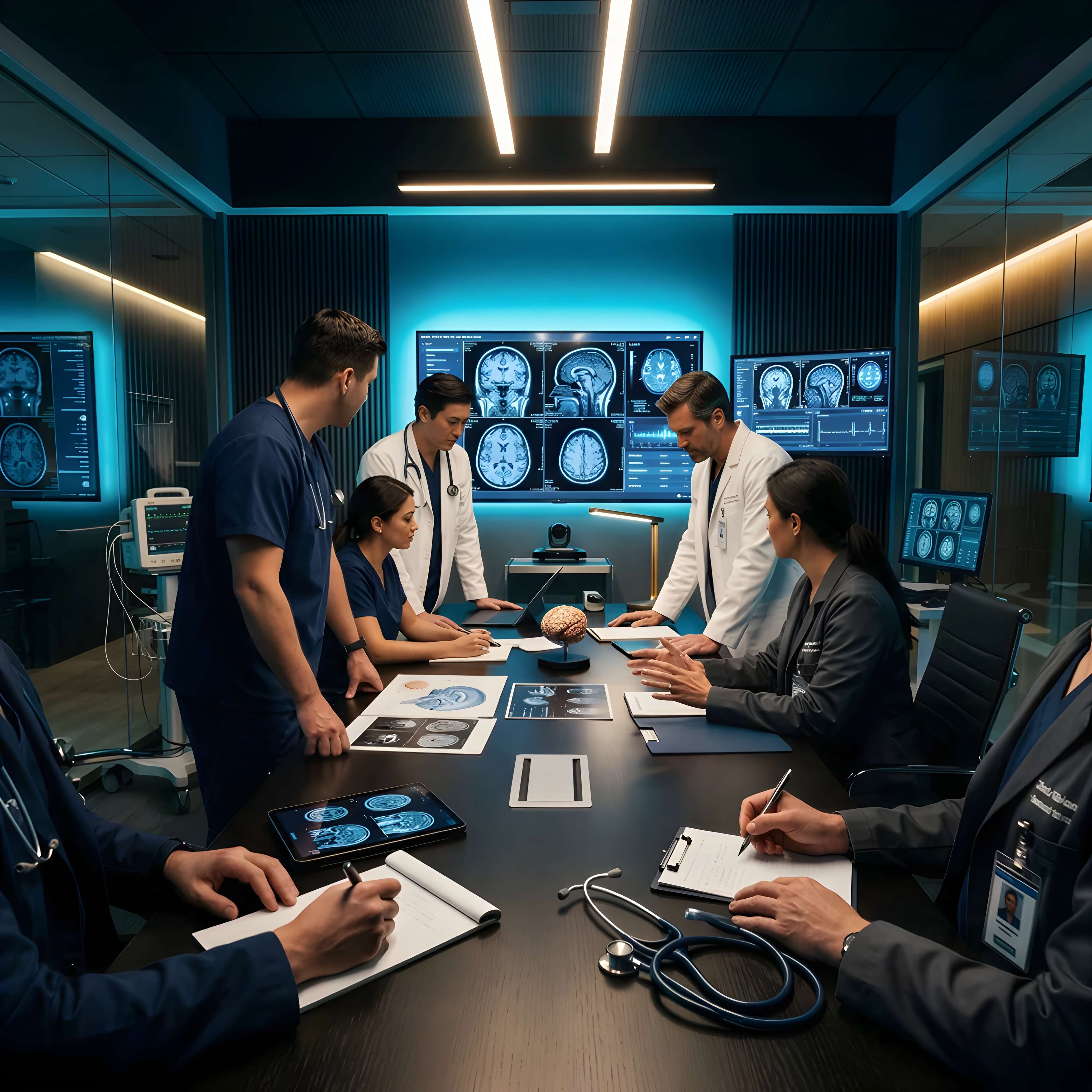 Professional neurology team environment